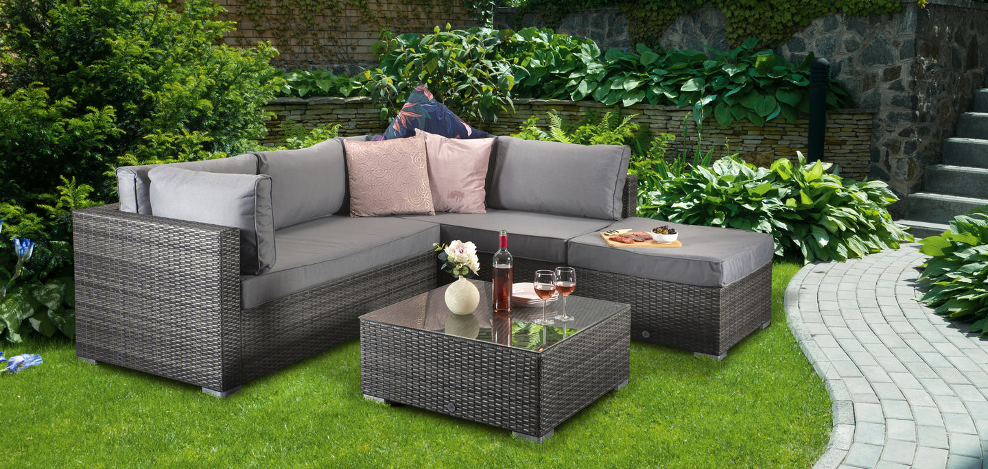 Signature Weave - Outdoor Furniture - Savannah - Corner Sofa In Flat Grey Weave